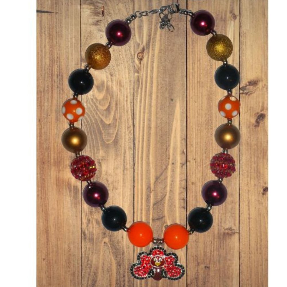 Thanksgiving Turkey Girls Bubble Gum Necklace